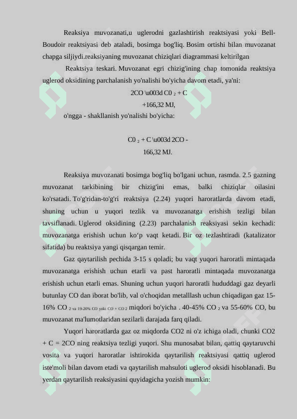Metal oksidlarini uglerod oksidi bilan tiklanish termodinamikasi 4