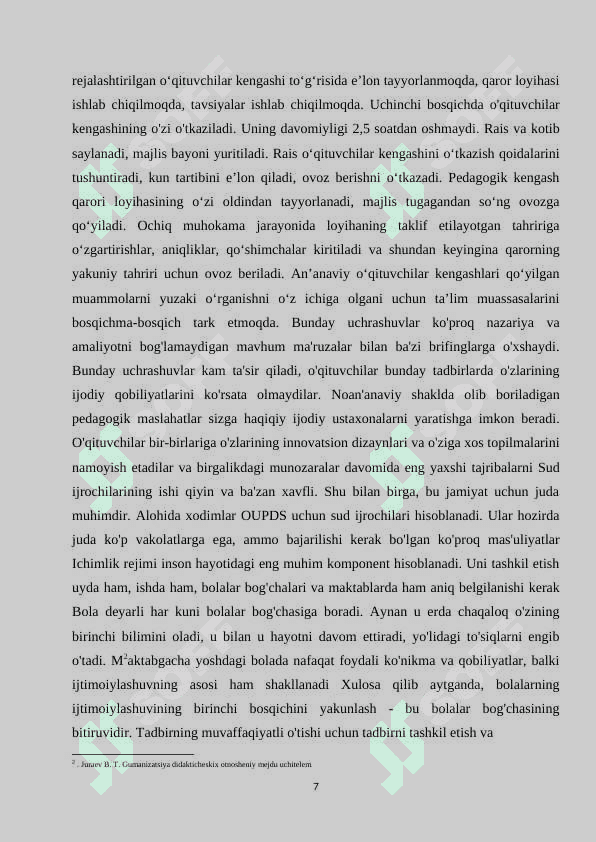 Pedagogik faoliyatning insonparvarlikka yo‘naliganligi 7