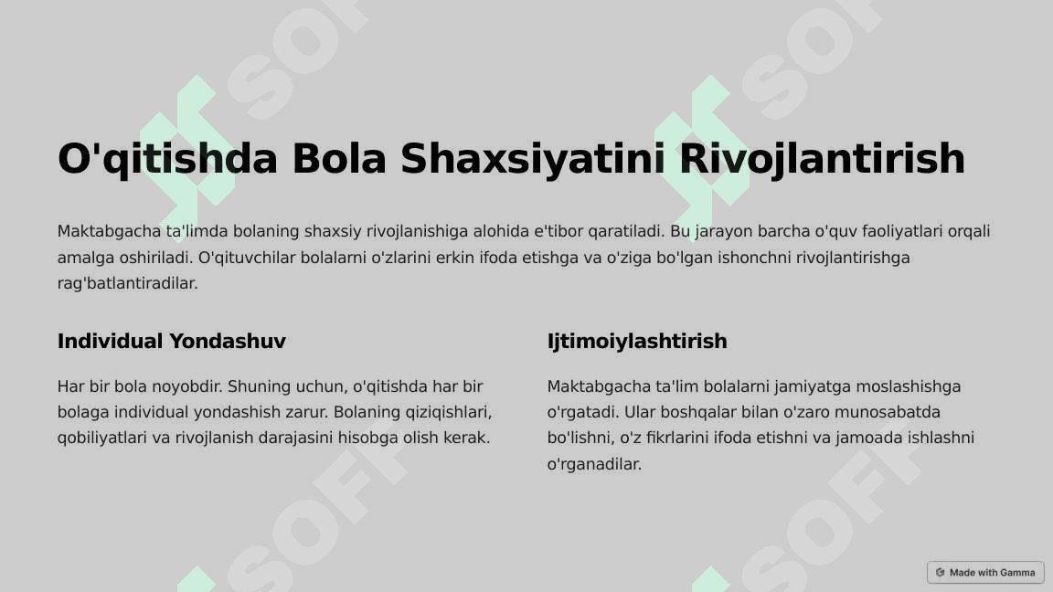 Maktabgacha bolgan bolalarni o'qitish metodikasi 2