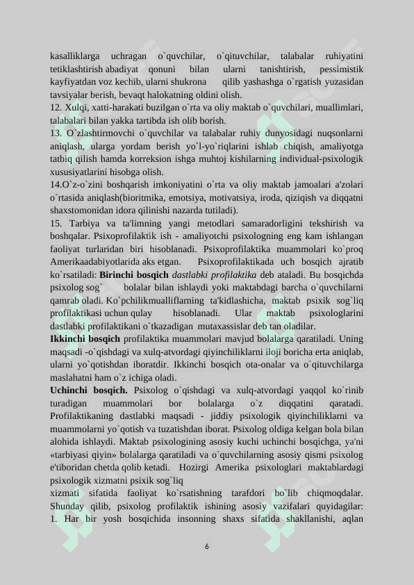 Psixodiagnostika-psixologik xizmat vazifalaridan biri sifatida 6