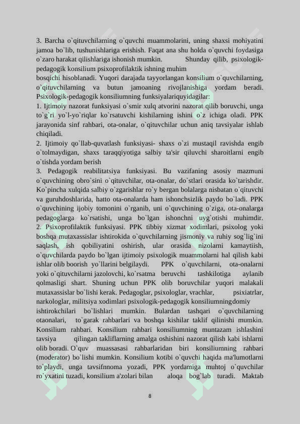 Psixodiagnostika-psixologik xizmat vazifalaridan biri sifatida 8