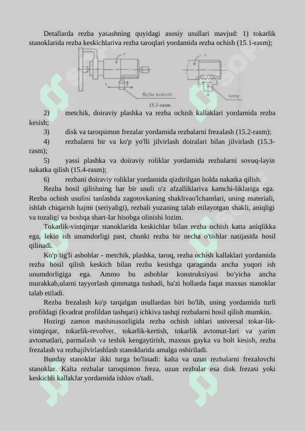 Rezba elementlari sistemasi va profili 2