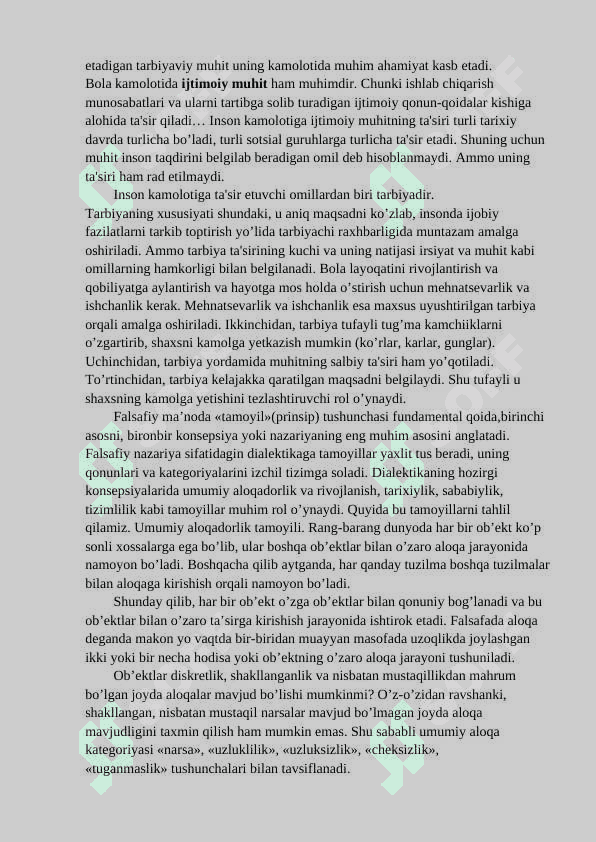 Rivojlanishning umumiy qonunlari va kategoriyalari 4