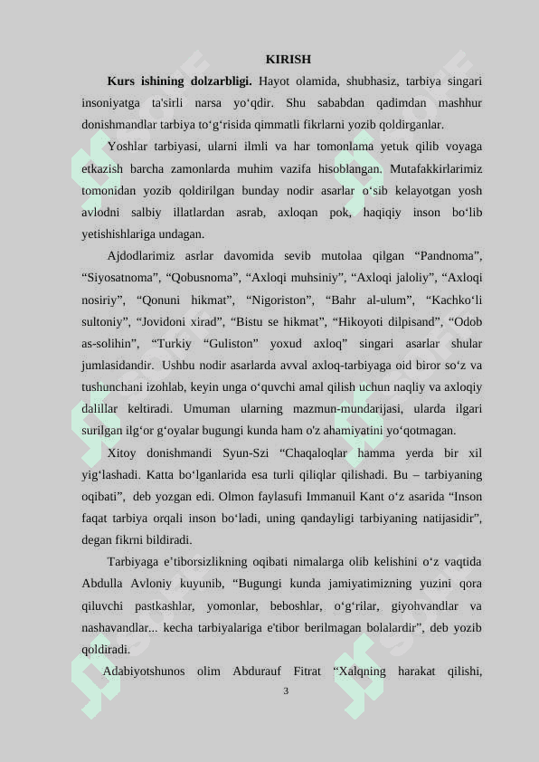 “Abdulla Avloniyning Turkiy guliston yohud axloq asaridagi yoshlar tarbiyasiga oid g‘oyalar” 2