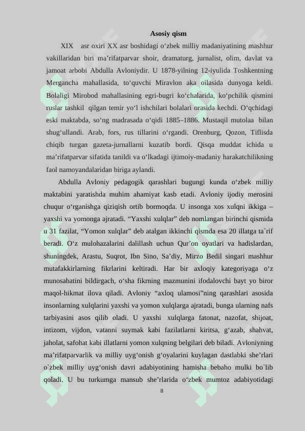 “Abdulla Avloniyning Turkiy guliston yohud axloq asaridagi yoshlar tarbiyasiga oid g‘oyalar” 7