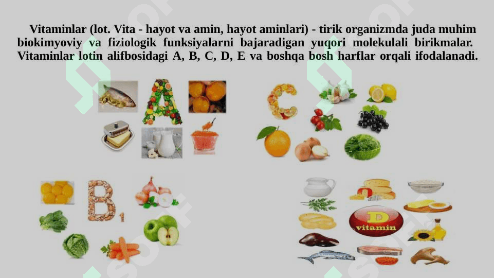 8-sinf biologiya .Vitaminlar va ularning ahamiyati dars ishlanma 3