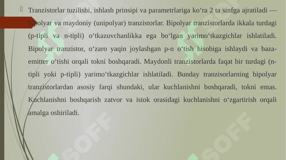 Kanalli induksiyalangan va kanaliqurilgan MDYa-tranzistorlarning tuzilishi va ishlash prinsiplari 4