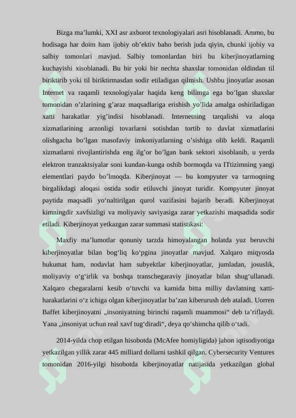 KIBERJINOYATCHILIK VA UNI KENG TARQALISHINING SABABLARI. 4