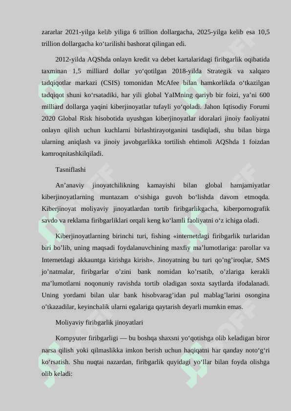 KIBERJINOYATCHILIK VA UNI KENG TARQALISHINING SABABLARI. 5