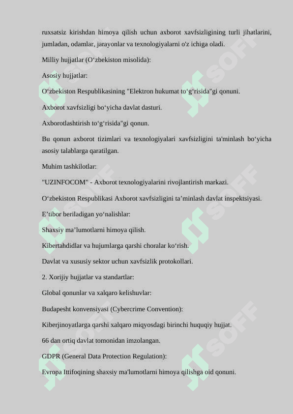 KIBERXAVFSIZLIKGA TEGISHLI MILLIY VA XORIJIY NORMATIV-HUQUQIY HUJJATLAR TAHLILI. 5