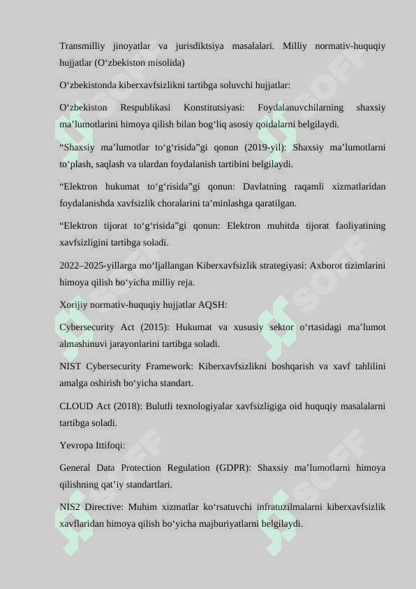 KIBERXAVFSIZLIKGA TEGISHLI MILLIY VA XORIJIY NORMATIV-HUQUQIY HUJJATLAR TAHLILI. 7