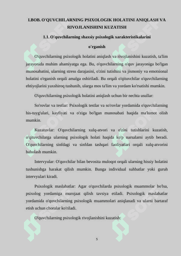 PSIXOLOGIK MASLAHAT MAKTAB PSIXOLOGINING ASOSIY FAOLIYAT YO'NALISHI 5