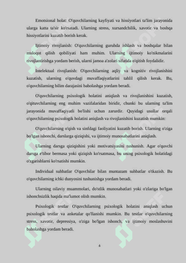 PSIXOLOGIK MASLAHAT MAKTAB PSIXOLOGINING ASOSIY FAOLIYAT YO'NALISHI 6