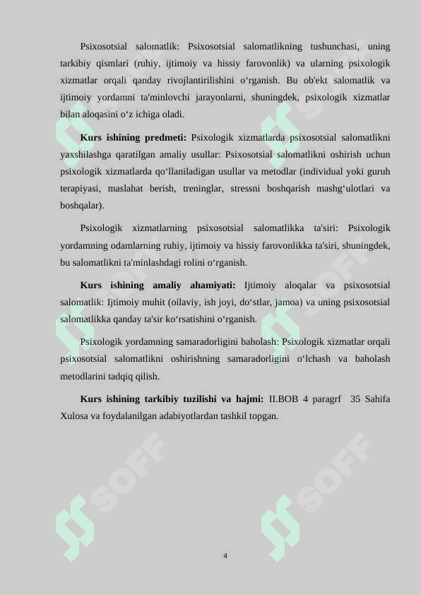 PSIXOLOGIK XIZMATDA PSIXOSOTSIOL SALOMATLIKNI TUTGAN O'RNI 4