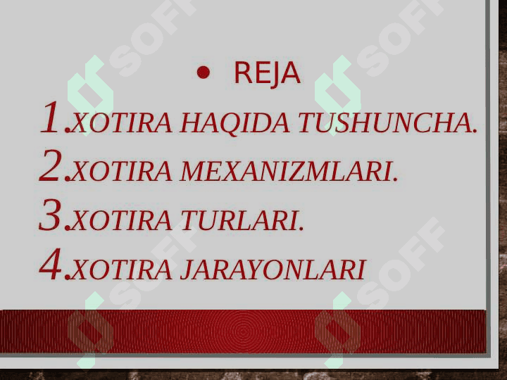 Xotira diqqat va vaqtincha bog'lar hosil bo'lish mexanizmlari 2