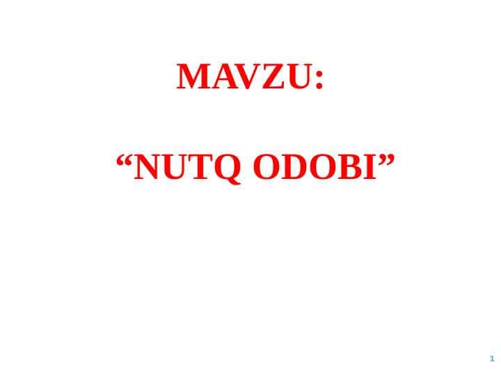Nutq odobi
