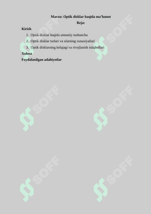 Optik disklar haqida ma’lumot 2