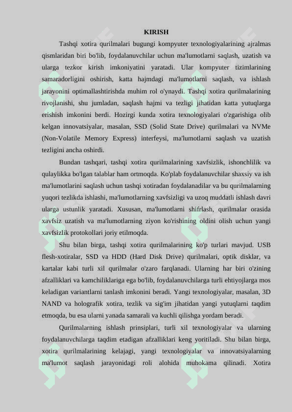 Tashqi xotira xarakteristikalari 3
