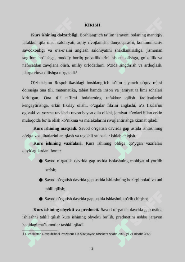 Savod o’rgatish davrida gap ustida ishlash 3