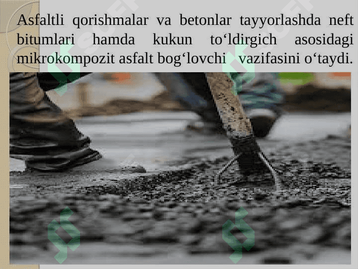 : Asfaltbeton. Asfaltbeton yuzasini g‘adir-budur bo‘lishini ta’minlash. Eski asfaltbetonni ishlatilishi (Regenerasiya) 2