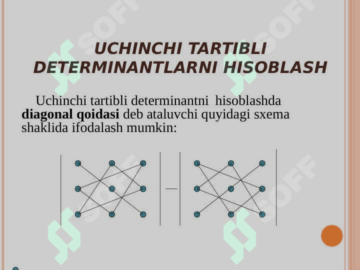 IKKINCHI VA UCHINCHI TARTIBLI DETERMINANTLAR VA ULARNING XOSSALARI 7