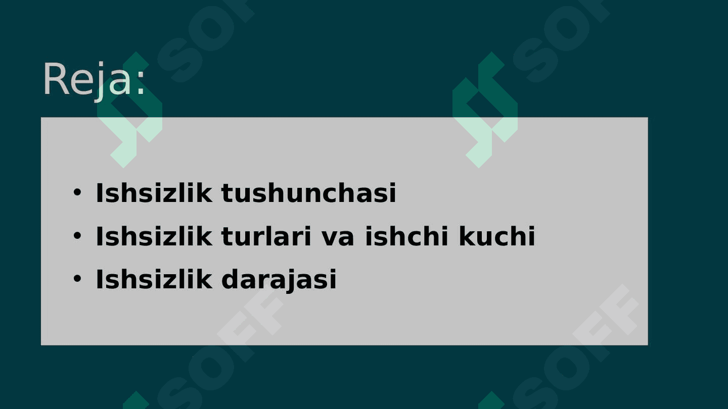 Ishsizlik tushunchasi 2