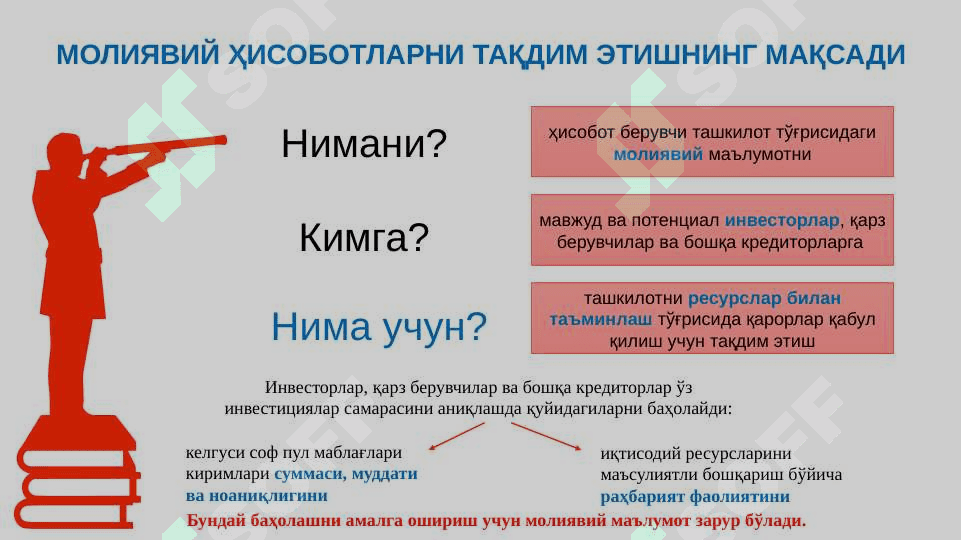 Молиявий ҳисоботларни  тақдим этишнинг концептуал асоси 8
