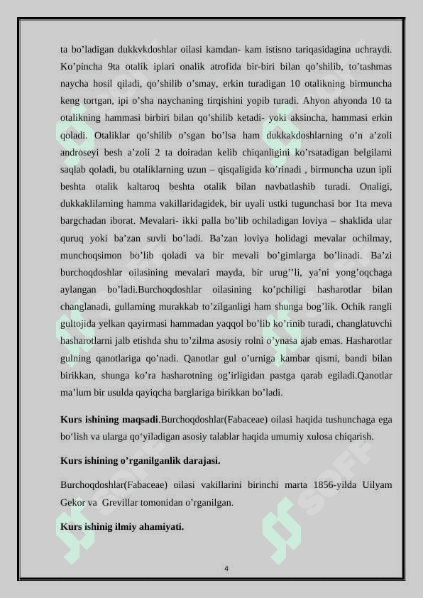 Burchoqdoshlar oilasi kurs ishi 4