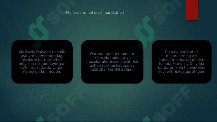 O'zbekistonning Markaziy Osiyoda tinchlik va barqarorlikni ta’minlashdagi o’rni 3