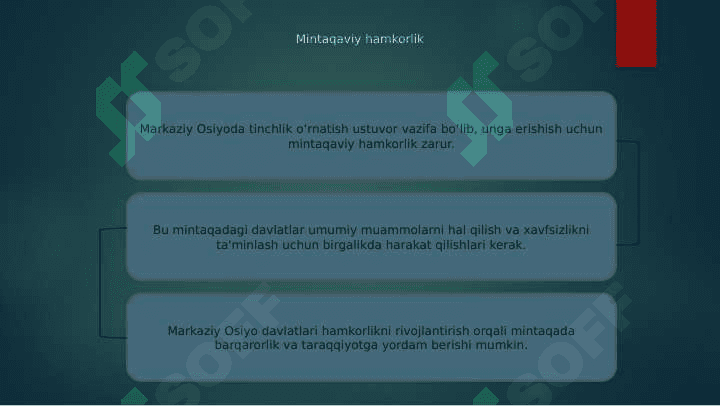 O'zbekistonning Markaziy Osiyoda tinchlik va barqarorlikni ta’minlashdagi o’rni 5