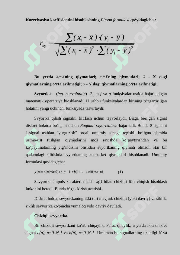 Matlab amaliy paketida ishlash. Svyortka jarayonini hisoblash. Korrelyatsiya jarayonini hisoblash. 3