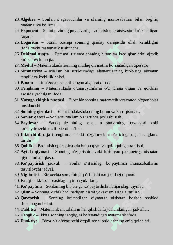 Son va sanoq tushunchasini shakllantirish (GLOSSARIY) 2