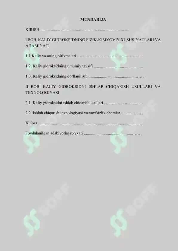 Kaliy gidroksidning sanoatda ishlab chiqarilishi. 2