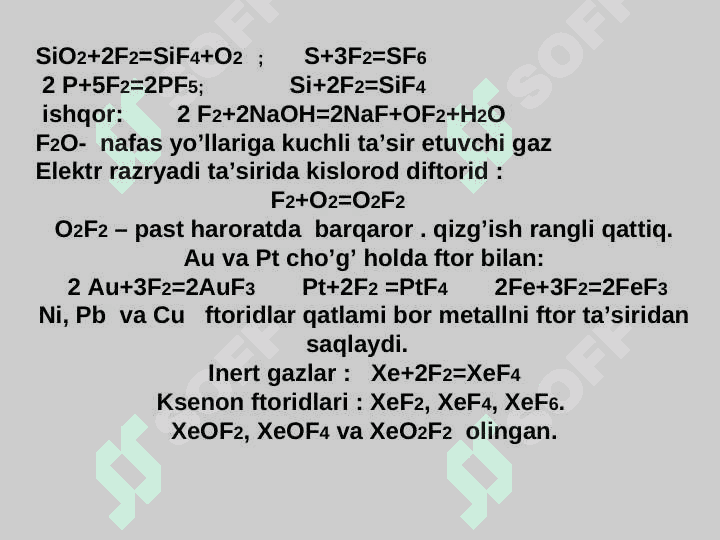 GALOGENLAR. VII A GURUH ELEMENTLARINING TO'LIQ TAVSIFI. 4