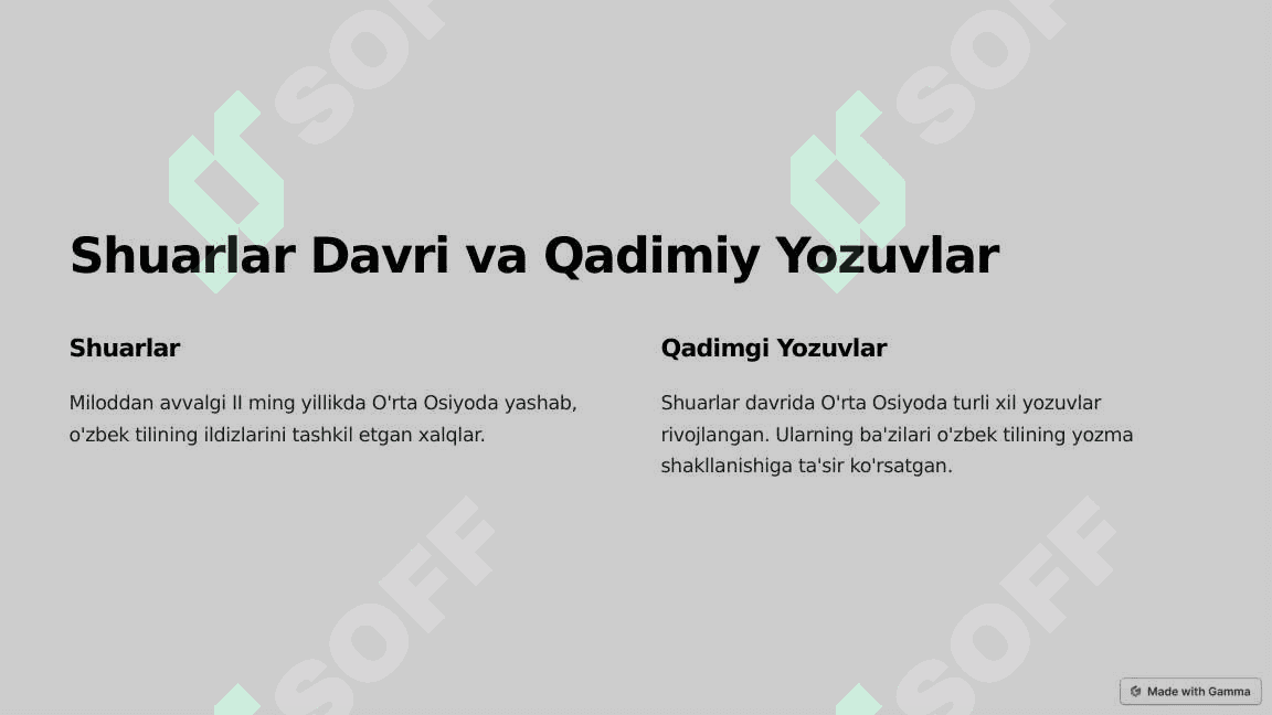 O'zbek tilining tarixi va rivoji 2