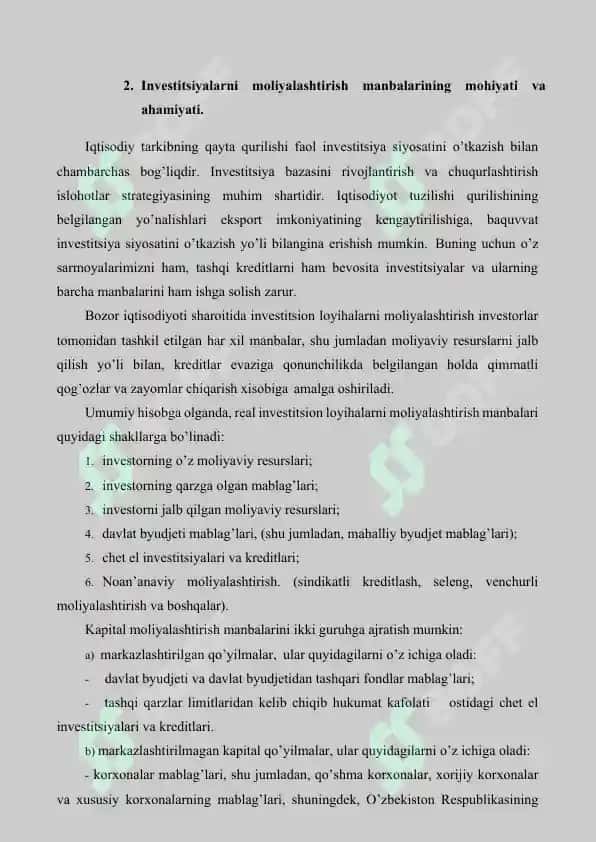 Investitsiya va innovatsiyalar 4