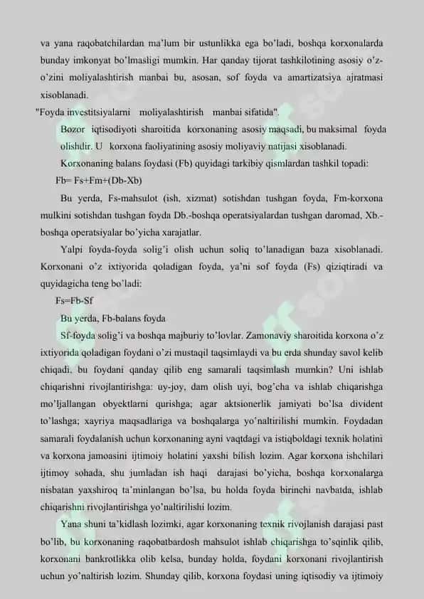 Investitsiya va innovatsiyalar 6