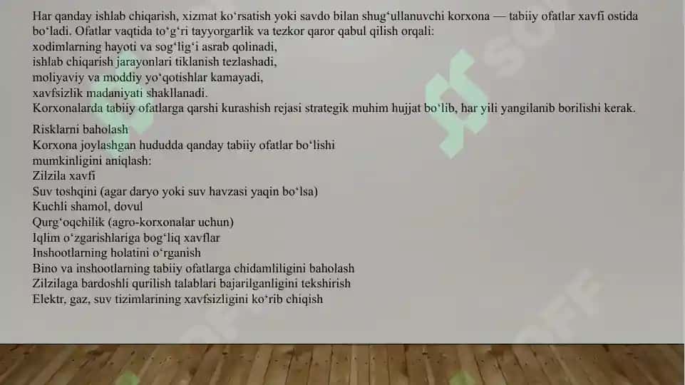 risklarni boshqarish mustaqil ishi 8