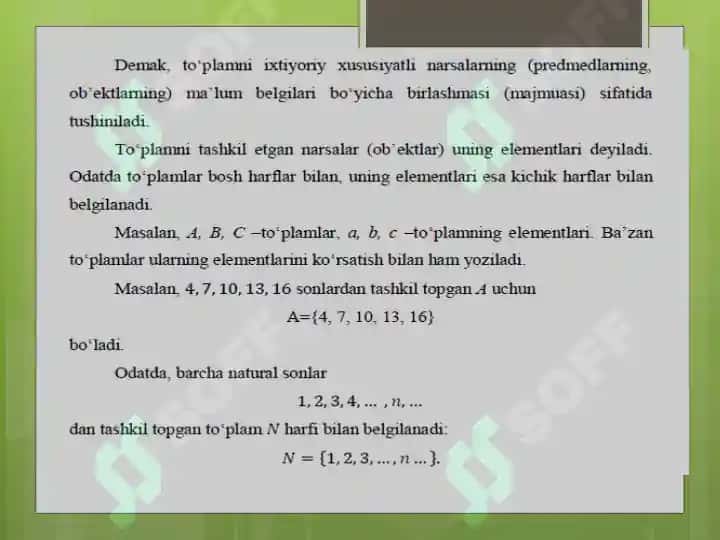 To'plamlar va ular ustida amallar 3