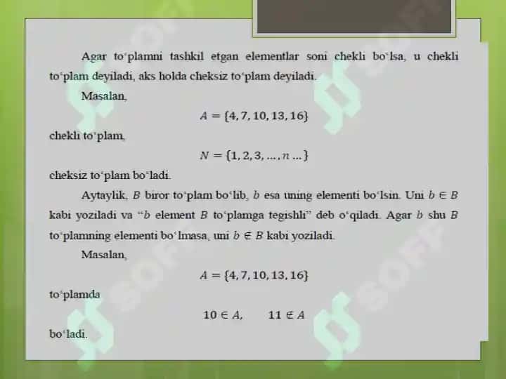 To'plamlar va ular ustida amallar 4