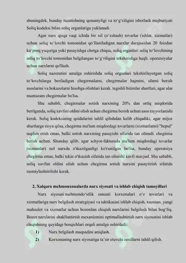 MEHMONXONALARDA NARX SIYOSATI 5