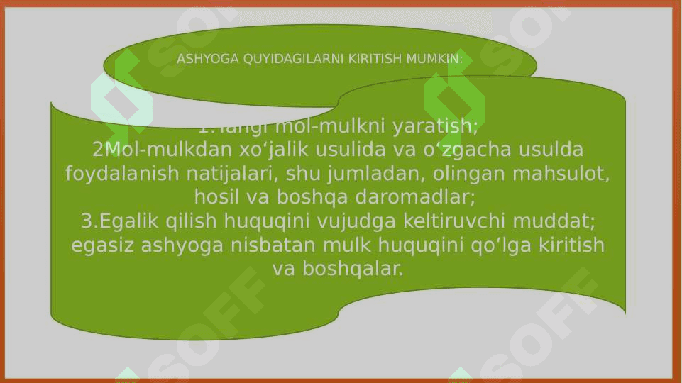 Mol-mulk fuqarolik huquqining obyekti sifatida 4