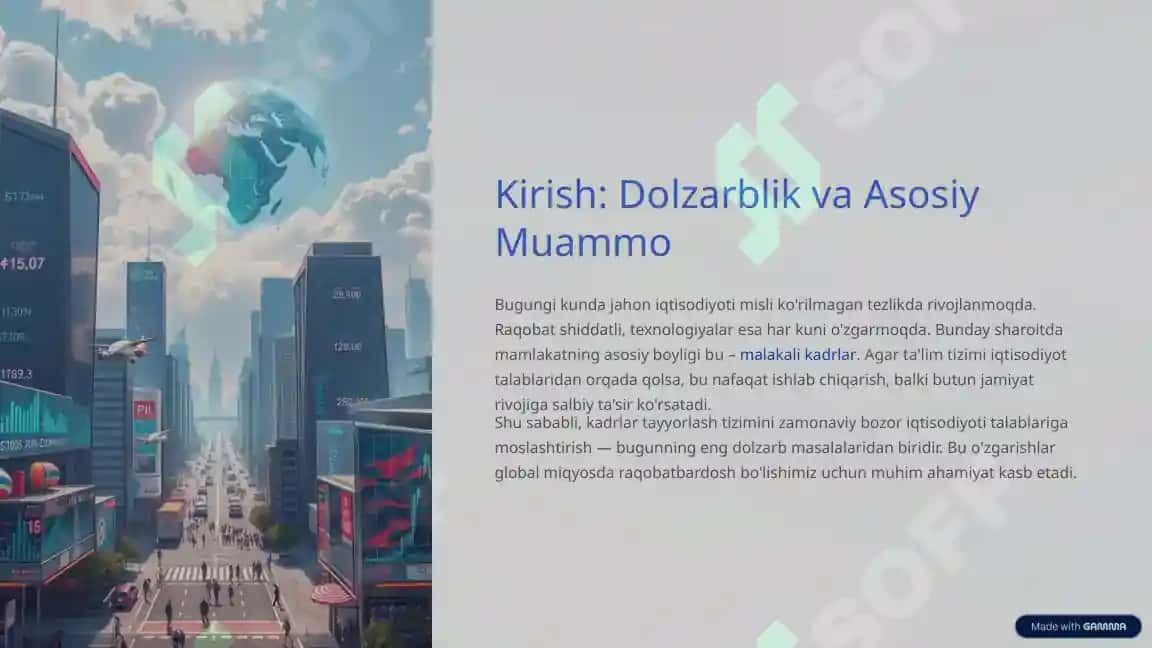Kadrlar tayyorlash tizimida bozor iqtisodiyoti talablariga moslashtirish 2