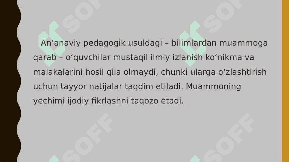 Muammoli ta’limni tashkil etish shart-sharoitlari 3