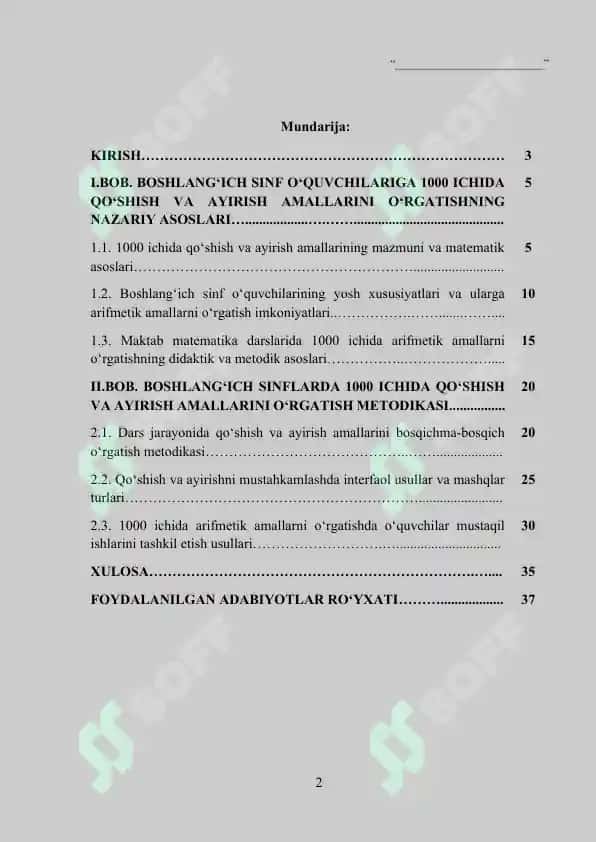 1000 ichida nomanfiy butun sonlar ustida arifmetik amallarni o‘rgatish metodikasi 2