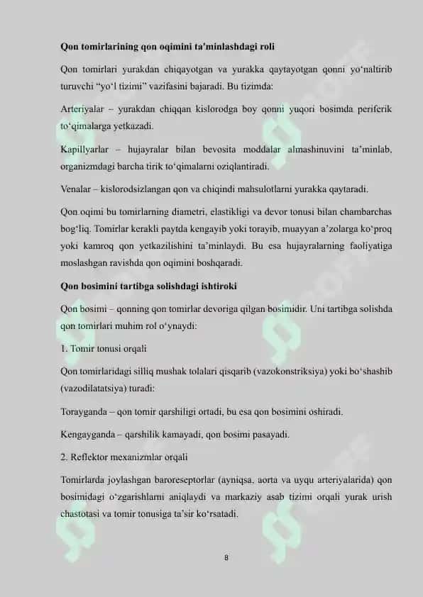 Qon tomirlar fiziologiyasi 8