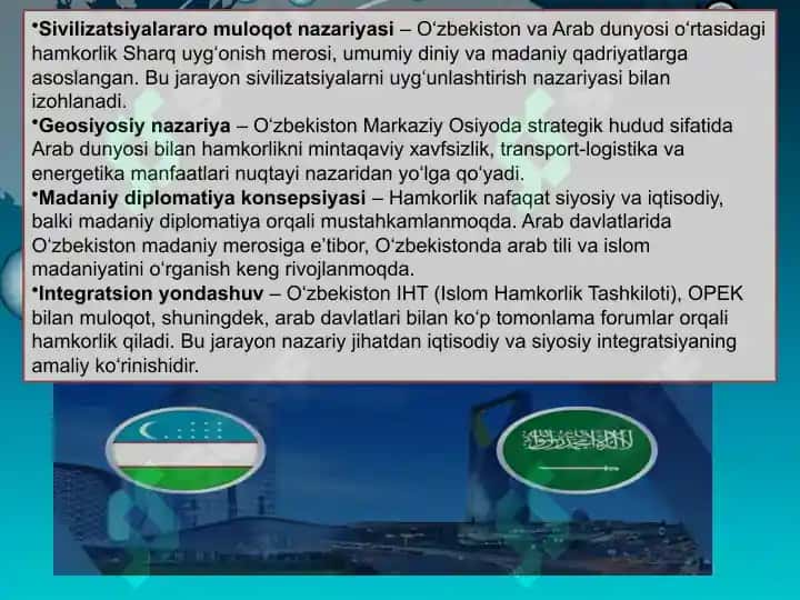 O'zbekistonning Arab mamlakatlari bilan hamkorligi 4