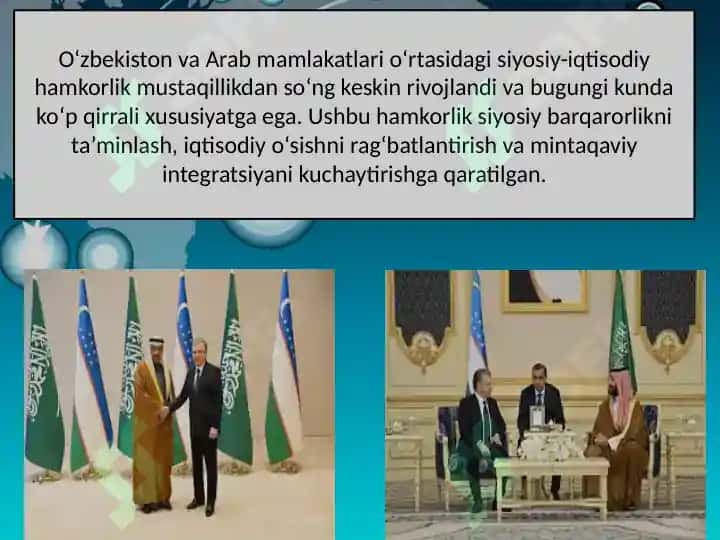 O'zbekistonning Arab mamlakatlari bilan hamkorligi 5