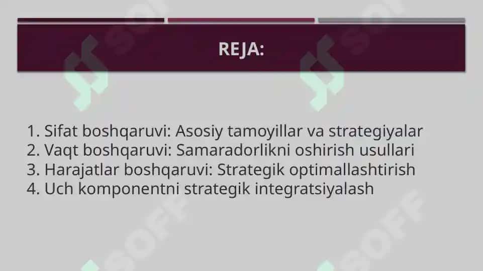 Banklarda sifat vaqt va harajatlarni strategik boshqarish 2