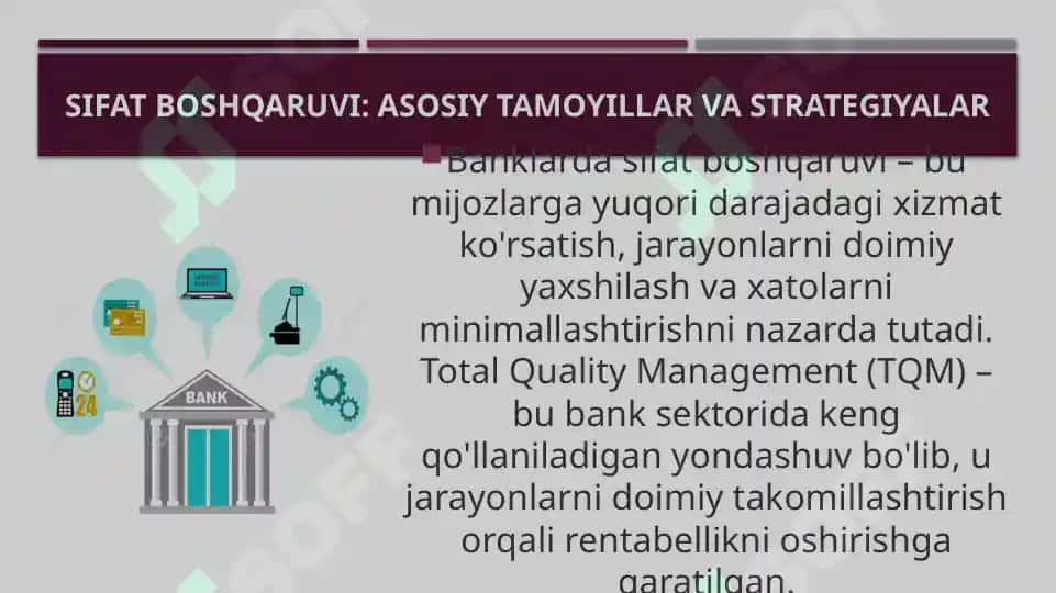 Banklarda sifat vaqt va harajatlarni strategik boshqarish 4